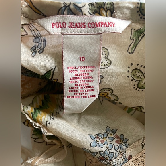 Ralph Lauren Polo Jeans RARE Vintage Y2K Trumpet Floral Ruffle Low Rise Skirt - Picture 5 of 5